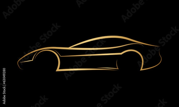 Obraz Golden abstract car logo