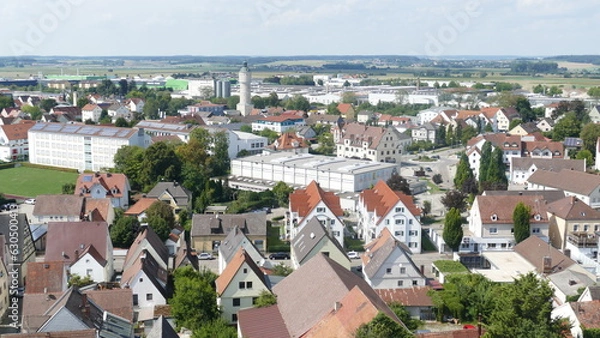 Fototapeta Blick vom Schimmelturm auf Lauingen