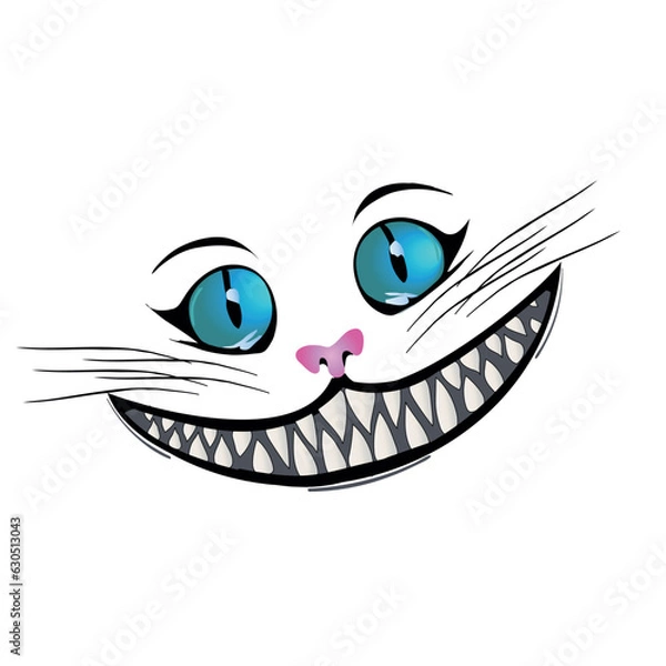 Fototapeta Cartoon cat with a grin on a transparent background

