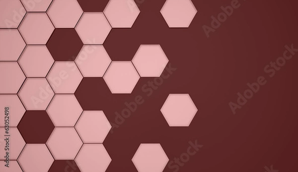 Fototapeta Red abstract hexagonal cell background