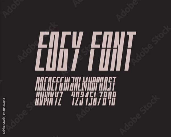 Obraz Edgy cut half font set design bold and italic version