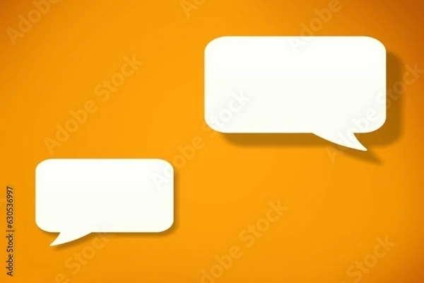 Fototapeta White shape of blank speech bubbles. Communication concept