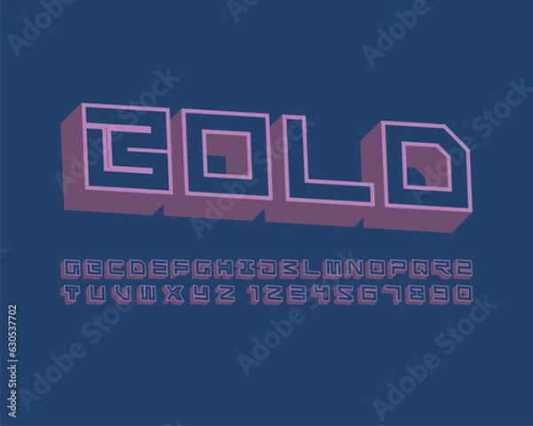 Obraz 3D bold edgy hipster font set design