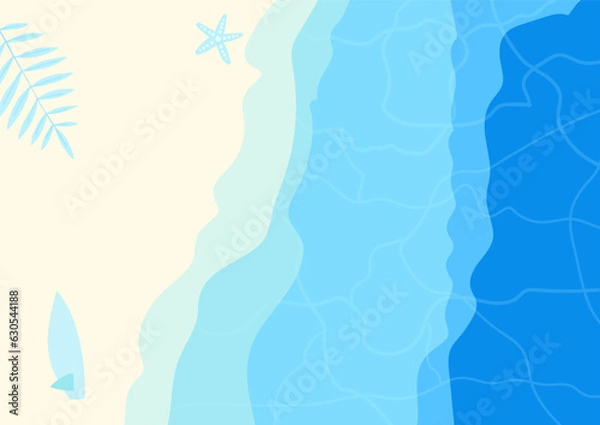 Fototapeta 여름 해변의 파도를 이미지화함. 다양한 디자인 작업에 배경으로 사용하기 좋습니다.