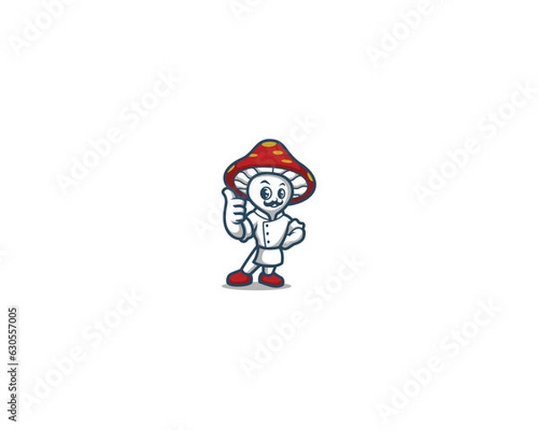 Fototapeta Chef mashroom character mascot logo