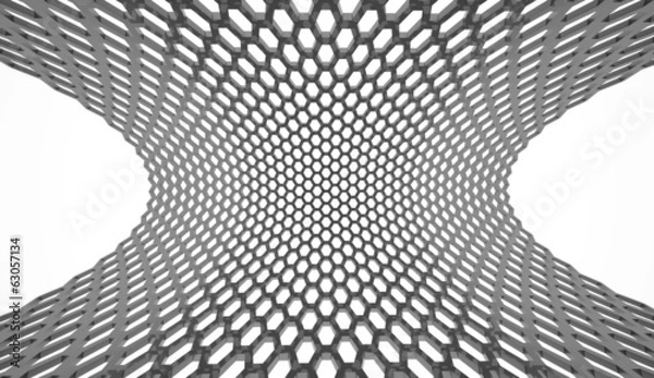 Fototapeta Black hexagonal mesh rendered