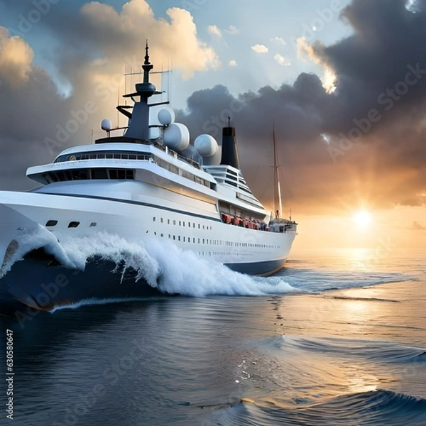 Obraz ship in sea generative by AI technology
