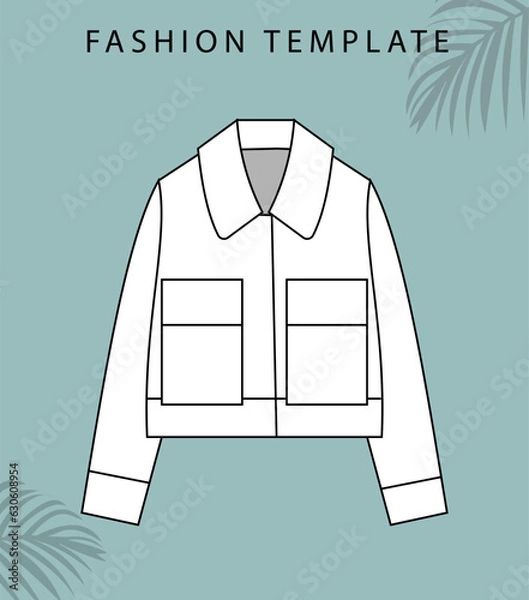 Obraz jacket fashion flat sketch template