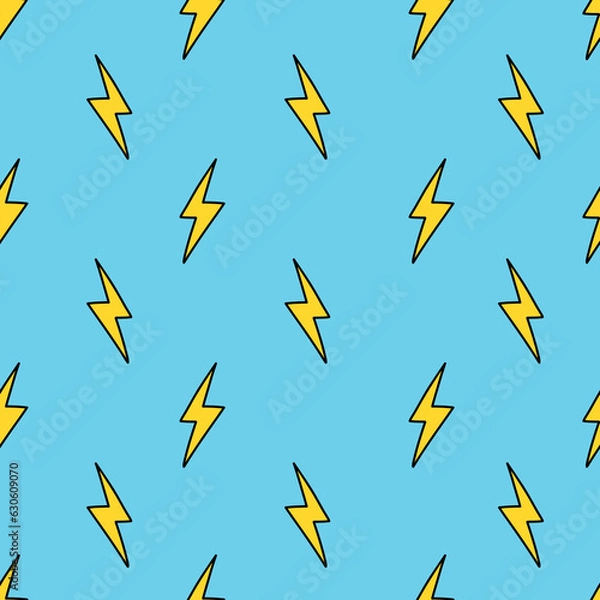 Fototapeta Thunder yellow pattern seamless background.