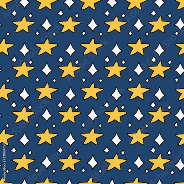 Obraz Stars yellow pattern seamless background.
