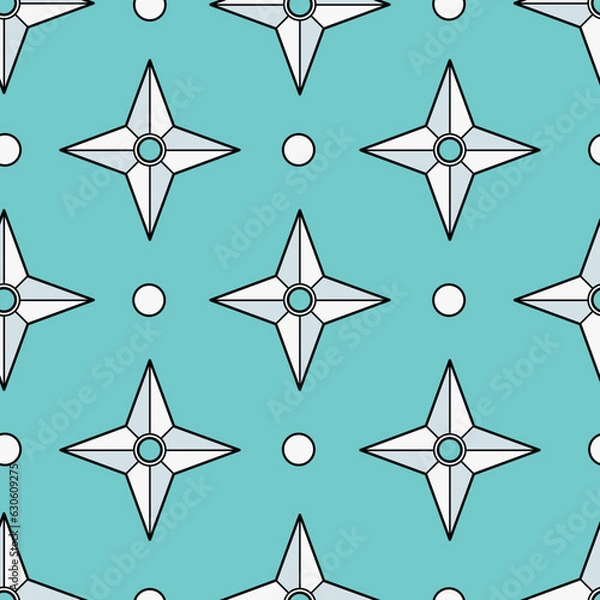 Obraz Geometric shuriken pattern seamless background.