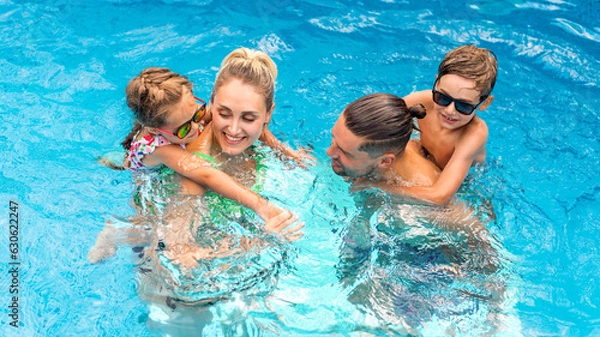 Obraz Happy family in the pool