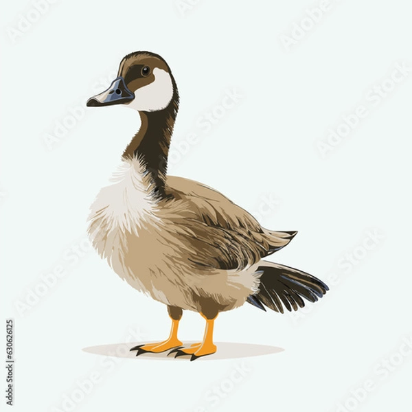 Obraz vector cute goose cartoon style