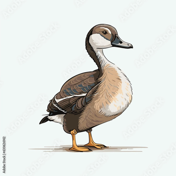 Obraz vector cute goose cartoon style