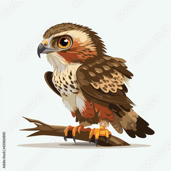 Obraz vector cute hawk cartoon style