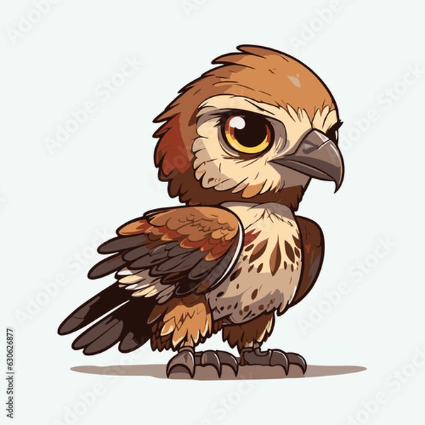 Obraz vector cute hawk cartoon style