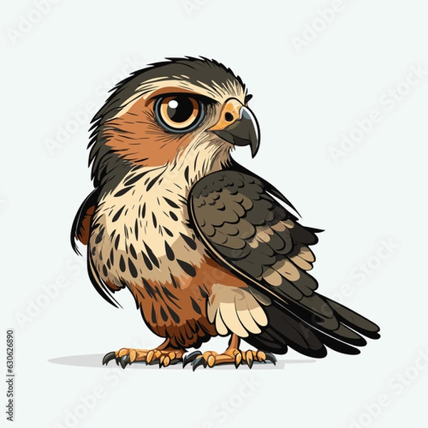 Obraz vector cute hawk cartoon style