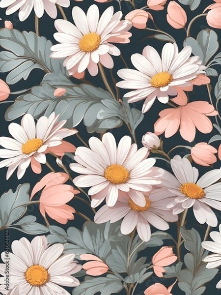 Fototapeta seamless patterns aesthetic Daisy