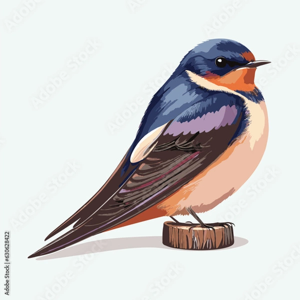 Obraz vector cute barn swallow cartoon style