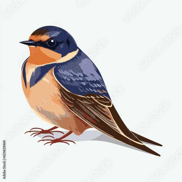 Obraz vector cute barn swallow cartoon style