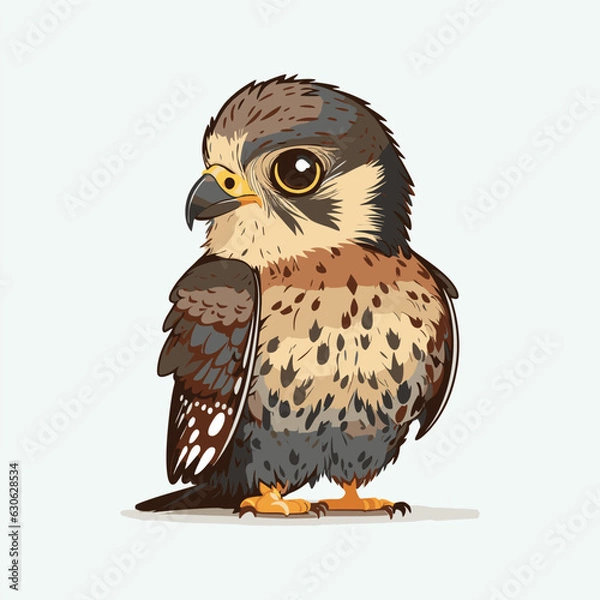 Obraz vector cute falcon cartoon style