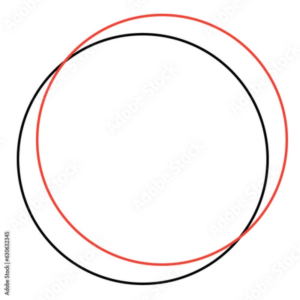 Obraz red and black double circle icon frame