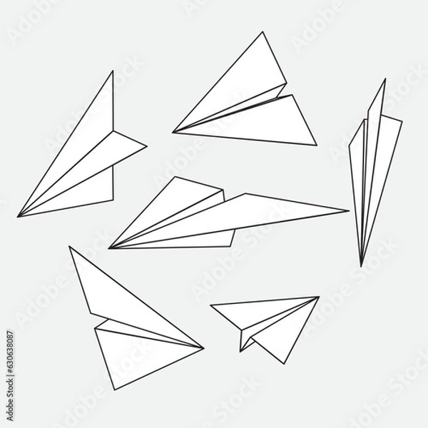 Fototapeta Paper airplanes designs Think differently, leadership, trends, creative solution and unique way concept. Be different.