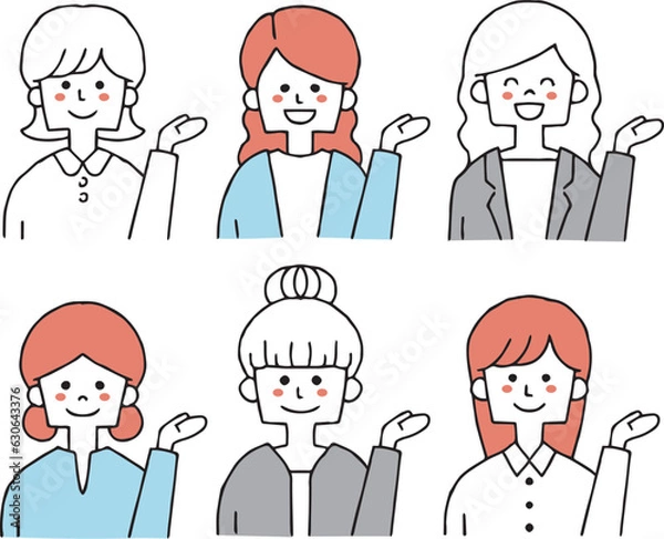 Fototapeta 案内をする会社員の女性　セット