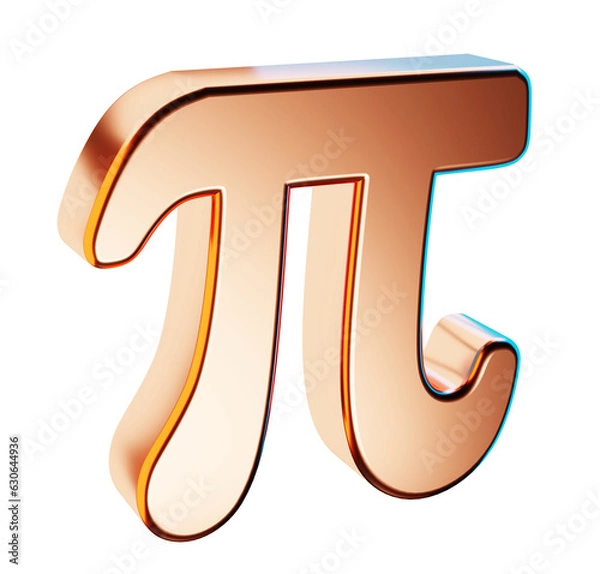 Obraz Glossy, colorful 3D pi symbol 