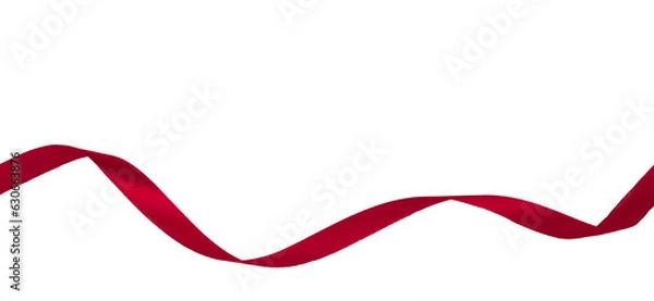 Obraz red ribbon breast cancer awareness symbol on transparent background, PNG image, valentine love concept.