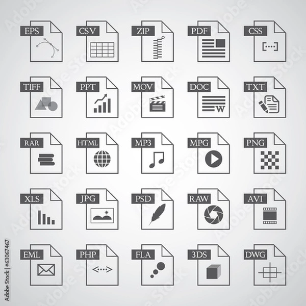 Obraz File type icon set