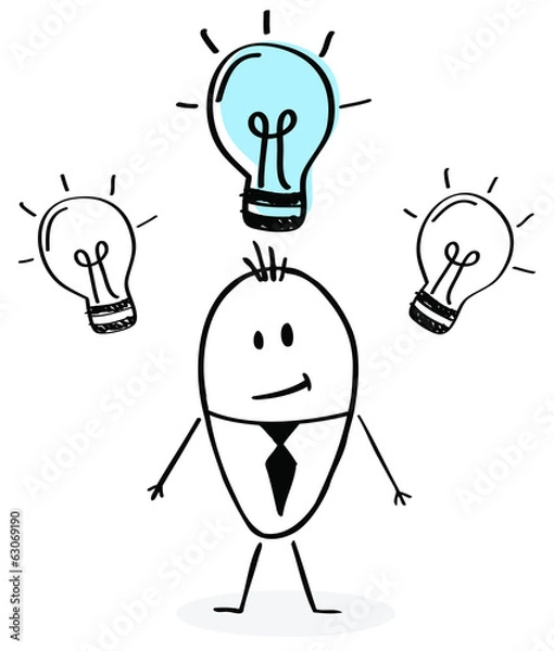 Obraz Hand drawn businessman solution concept
