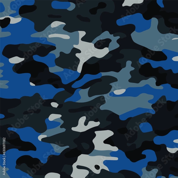 Fototapeta Camouflage seamless pattern. Trendy style camo, repeat print. Vector illustration. Khaki texture, perfect for military army design