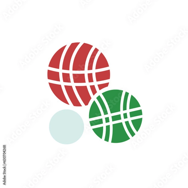 Fototapeta hand drawn bocce ball logo design vector flat isolated illustration