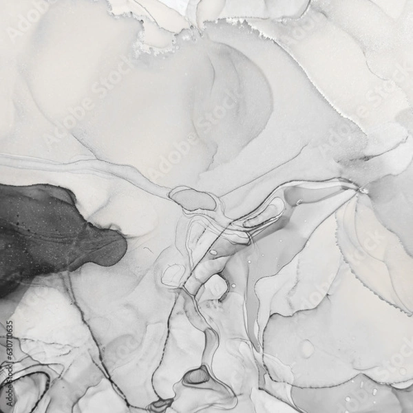 Fototapeta Alcohol Ink Painting. Art Effect Ancient Print.