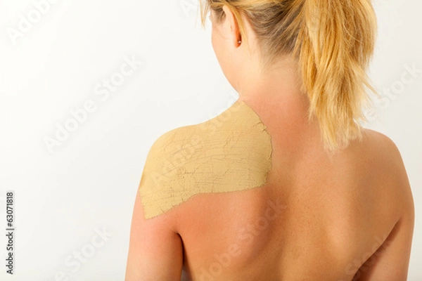 Obraz Die junge nackte Frau wird mit Heilerde behandelt