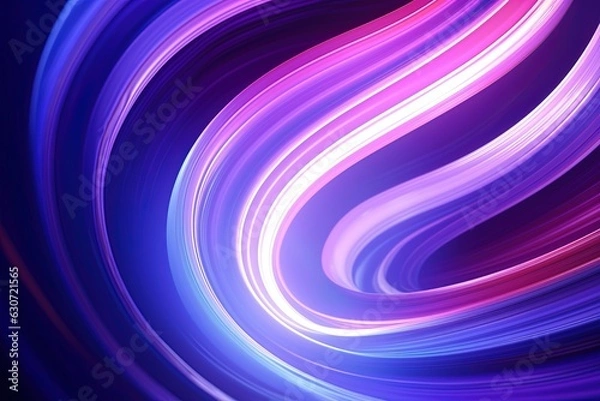 Fototapeta abstract futuristic background with pink blue glowing neon moving high speed wave lines and bokeh lights. Data transfer concept Fantastic wallpaper