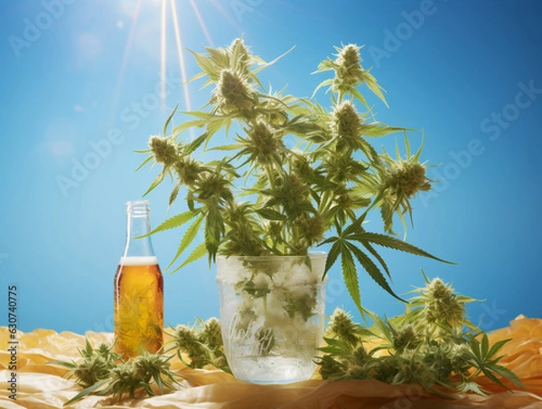 Obraz Refreshing cannabis beer