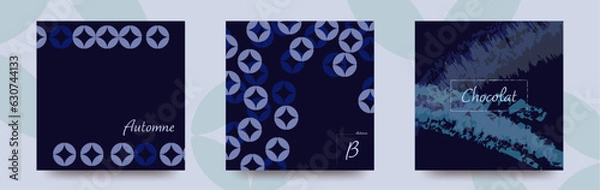 Obraz 不規則に並べられた七宝文様　こすったようなペイントのデザインカード　背景　壁紙