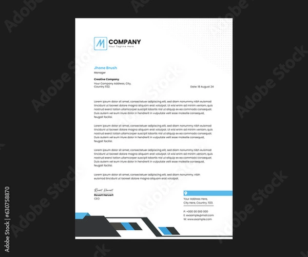 Fototapeta Business letterhead template creative design