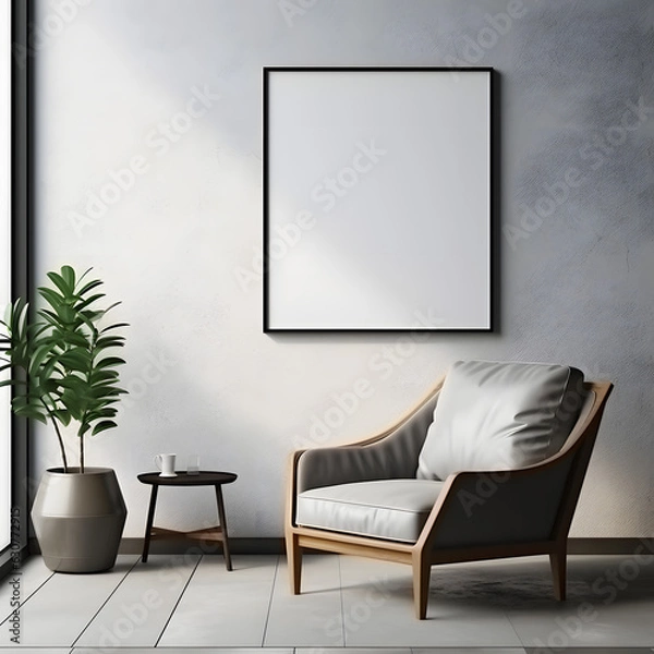Fototapeta Subdued and Stylish Gallery Ambiance Frame Mockup, generative, ai