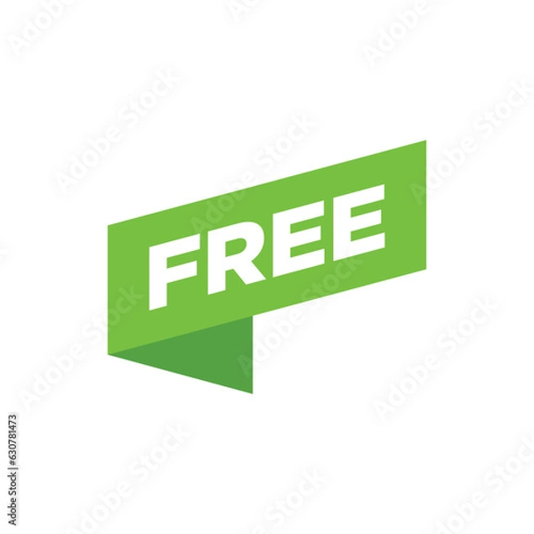 Fototapeta Free Label ribbon banner and label sticker badge tag advertising Vector illustration.