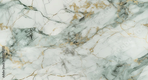 Fototapeta white and soft green marble texture extra bright, bright gold details, bright color lighting, realistic photograpy, soft stuido lighting, ai generative