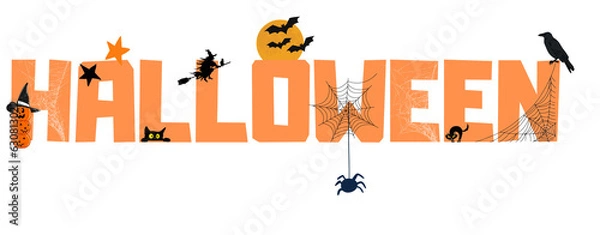 Fototapeta halloween lettering on a transparent background