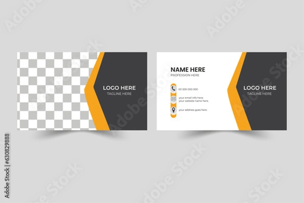 Fototapeta Creative business card template.Simple clean layout design template.
