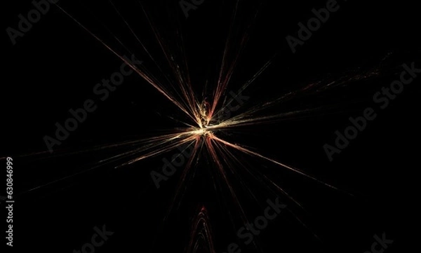 Obraz Fractal Illustration of Combustion on Black Background