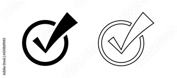 Fototapeta Checkbox icon line and flat 