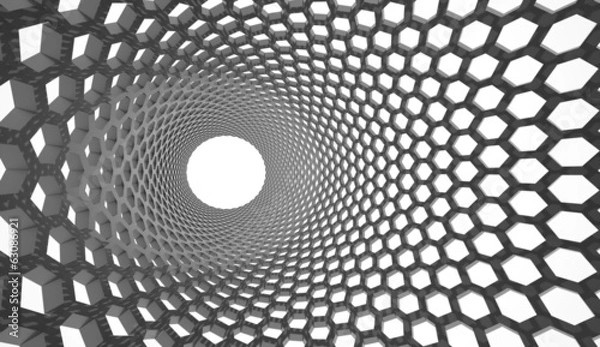 Fototapeta Black and white hexagonal mesh