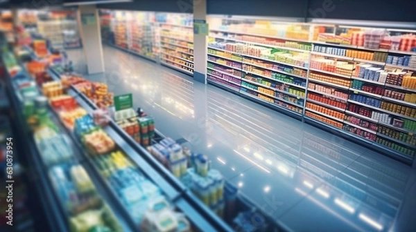 Obraz top view  in supermarket