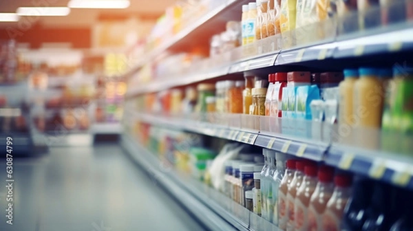 Fototapeta shelf in supermarket